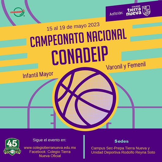 Colegio Tierra Nueva sede del Campeonato Nacional CONADEIP en basquetbol